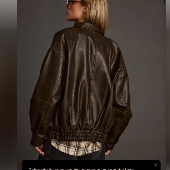 Shop12thtribe London Calling Brown Oversized Faux Leather Jacket - Picture 6 of 6